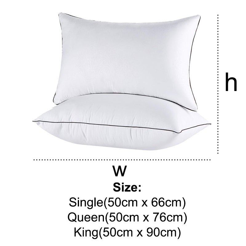 Pack of 2 Hotel Quality Comfortable and Washable High Support Medium Firm Pillows