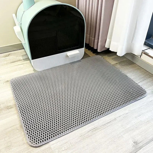 Double Layer Waterproof Cat Litter Mat Non-slip Washable Cat Sand Mat