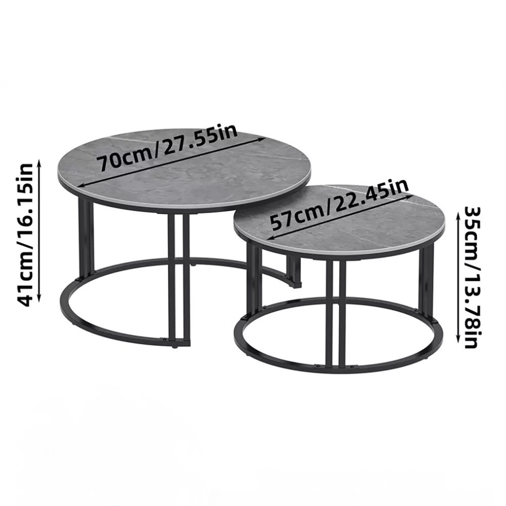 2 Pack Marble Nesting Coffee Table Set
