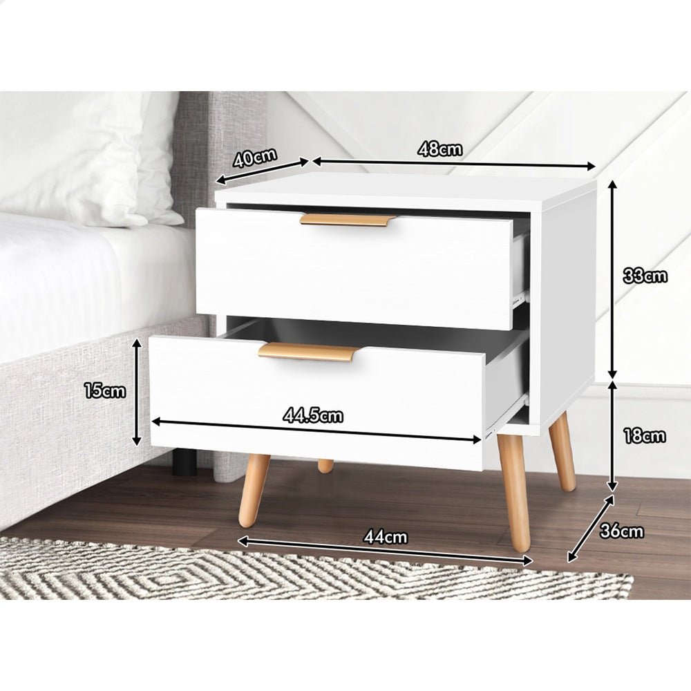 Bedside Table Nightstand Side Storage Cabinet Scandinavian