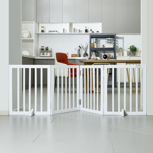 Free Standing Dog Gate Freestanding Pet Gate 3 Panels Foldable Dog Gate