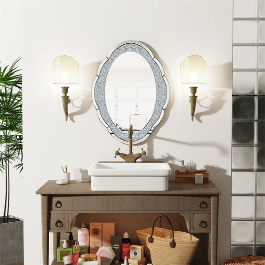 Cloud-shaped Accent Mirror with Crushed Diamonds