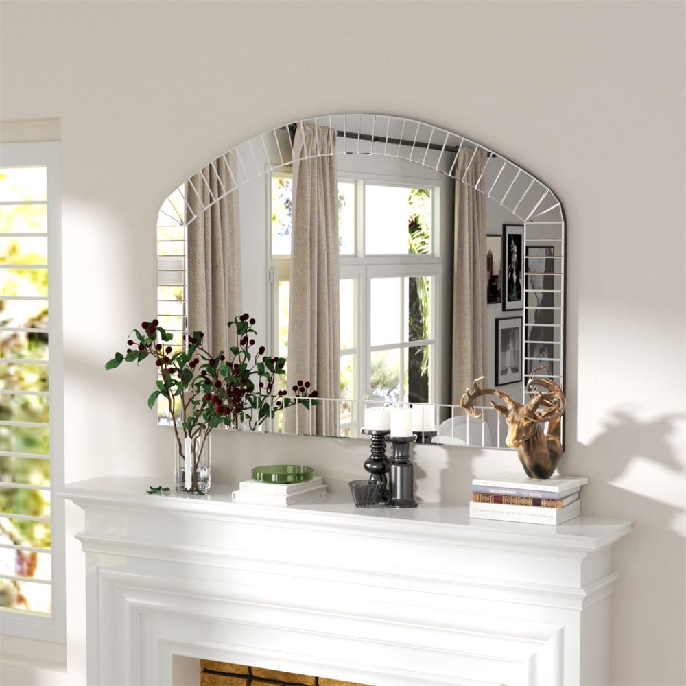 Large Grecian Venetian Accent Mirror with Beveled Glass Edge