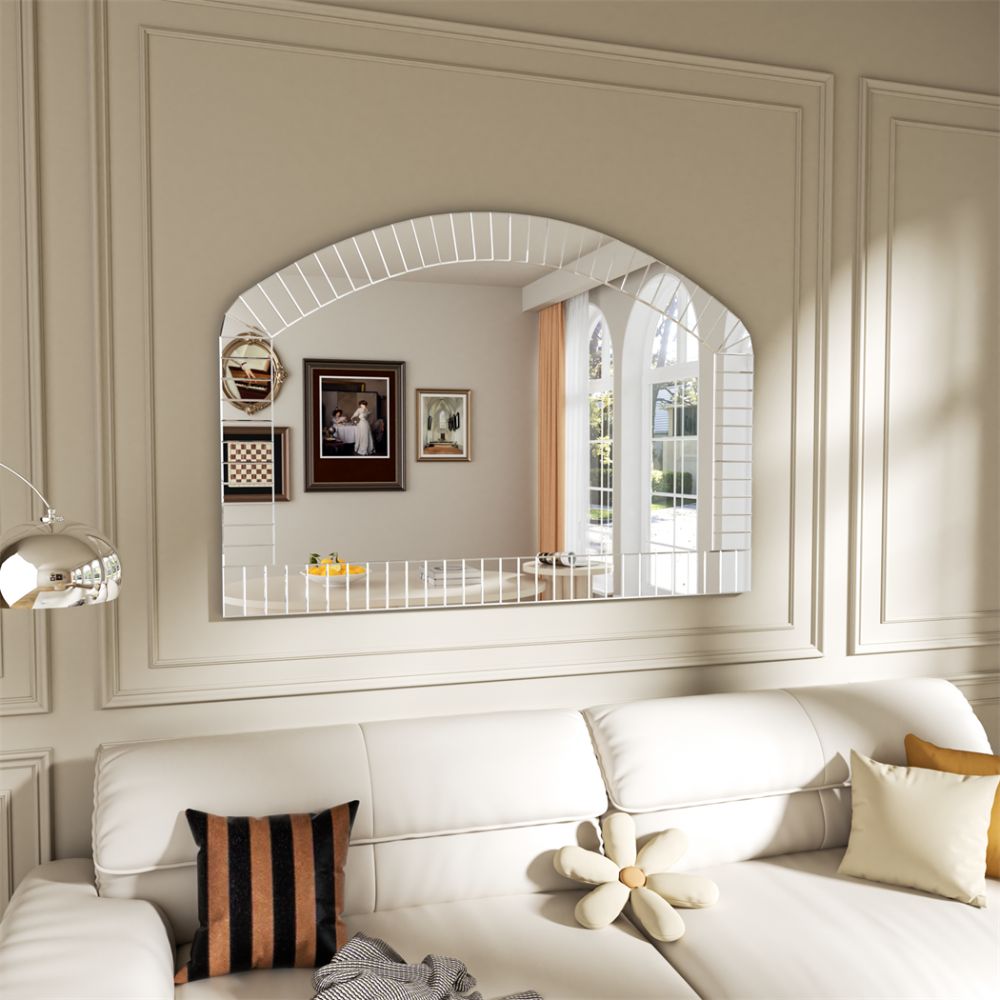 Large Grecian Venetian Accent Mirror with Beveled Glass Edge