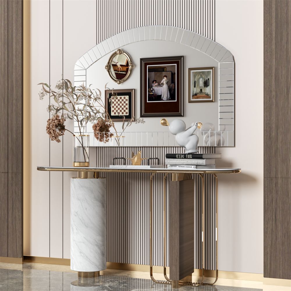 Large Grecian Venetian Accent Mirror with Beveled Glass Edge