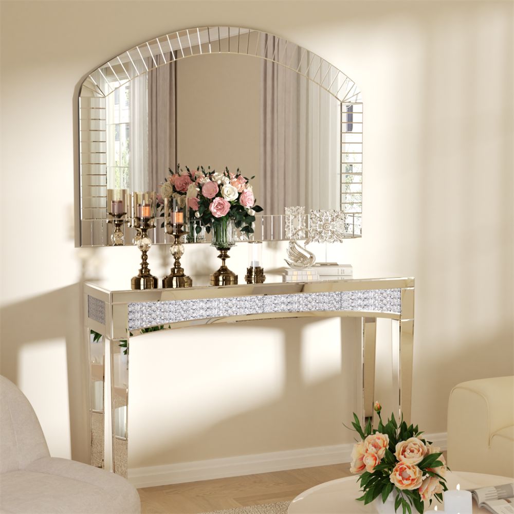 Large Grecian Venetian Accent Mirror with Beveled Glass Edge