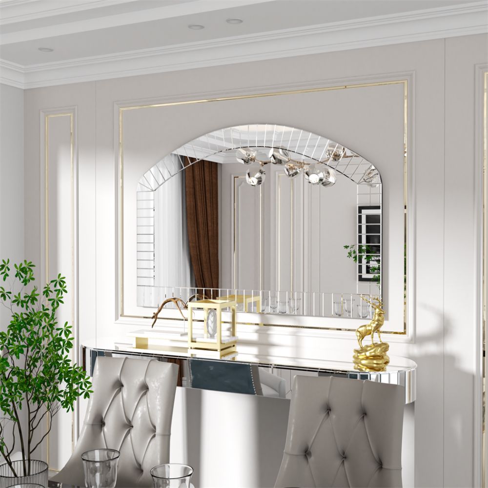 Large Grecian Venetian Accent Mirror with Beveled Glass Edge