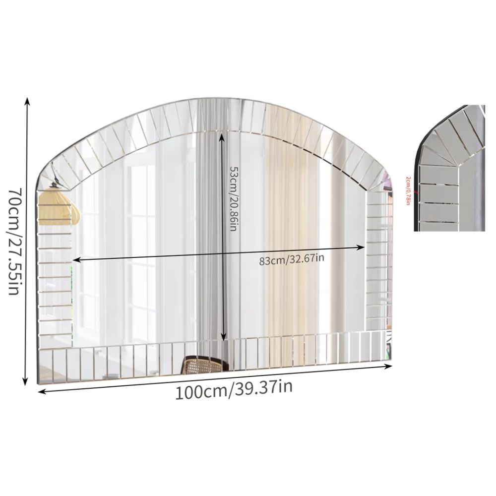 Large Grecian Venetian Accent Mirror with Beveled Glass Edge
