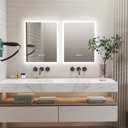 Backlit Rectangle Bathroom Mirror with Touch Control