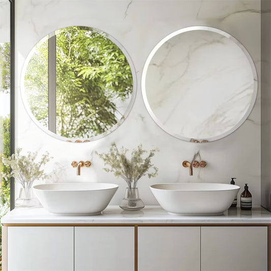 Stylish Frameless Round Bathroom Vanity Mirror for Elegant Wall Decor
