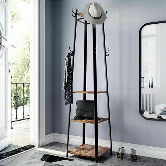 4-Tier Metal Coat Rack with 8 Hooks