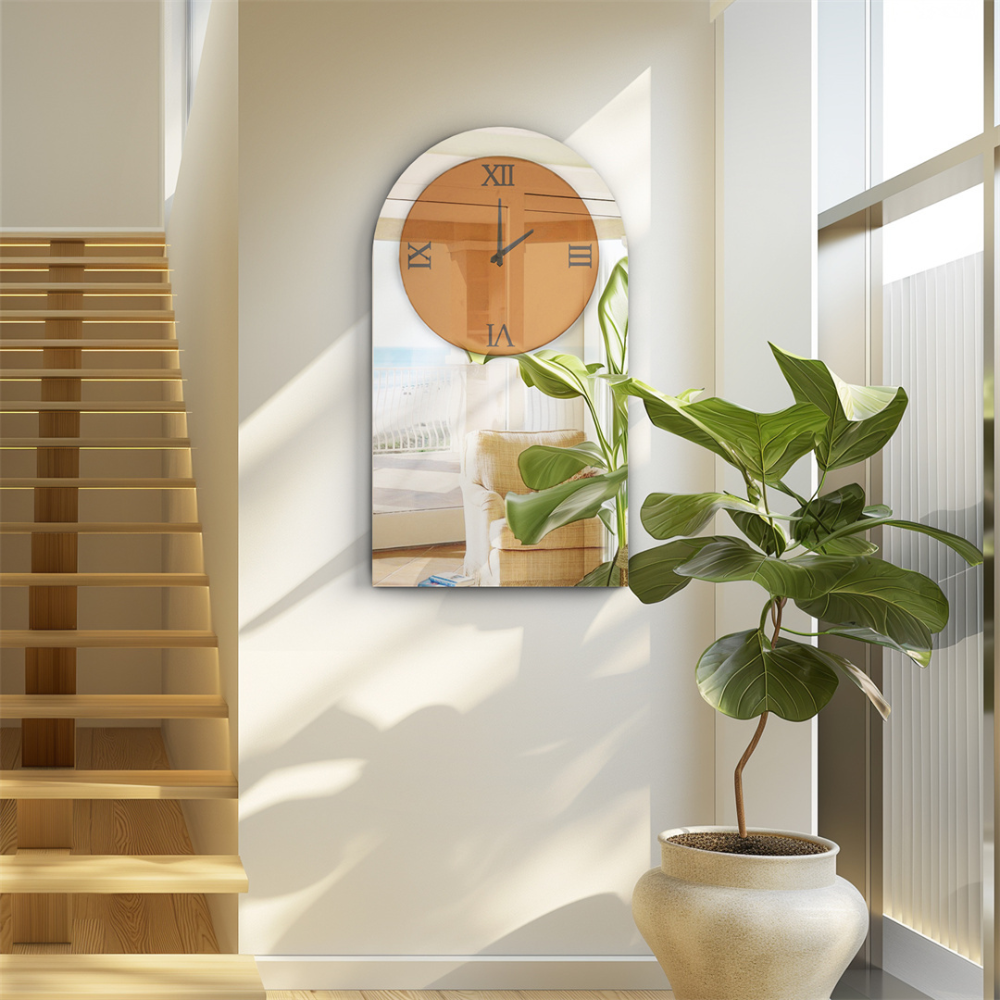 Modern Silver Mirror Wall Clock