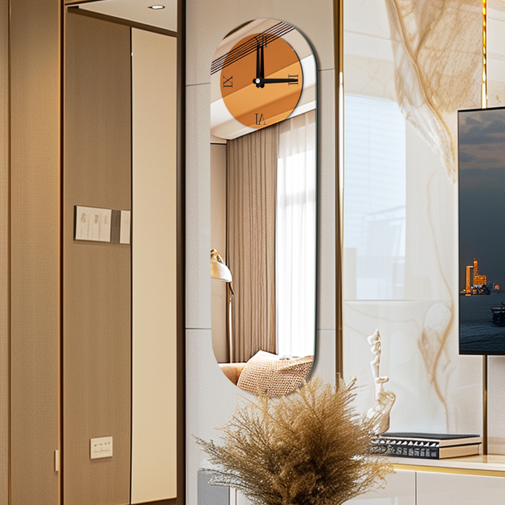 Modern Silver Mirror Wall Clock
