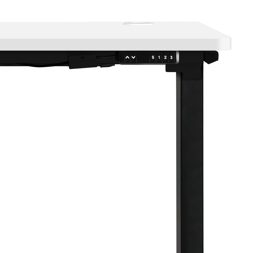 Adjustable Motorized Standing Desk Black and White 150 cm