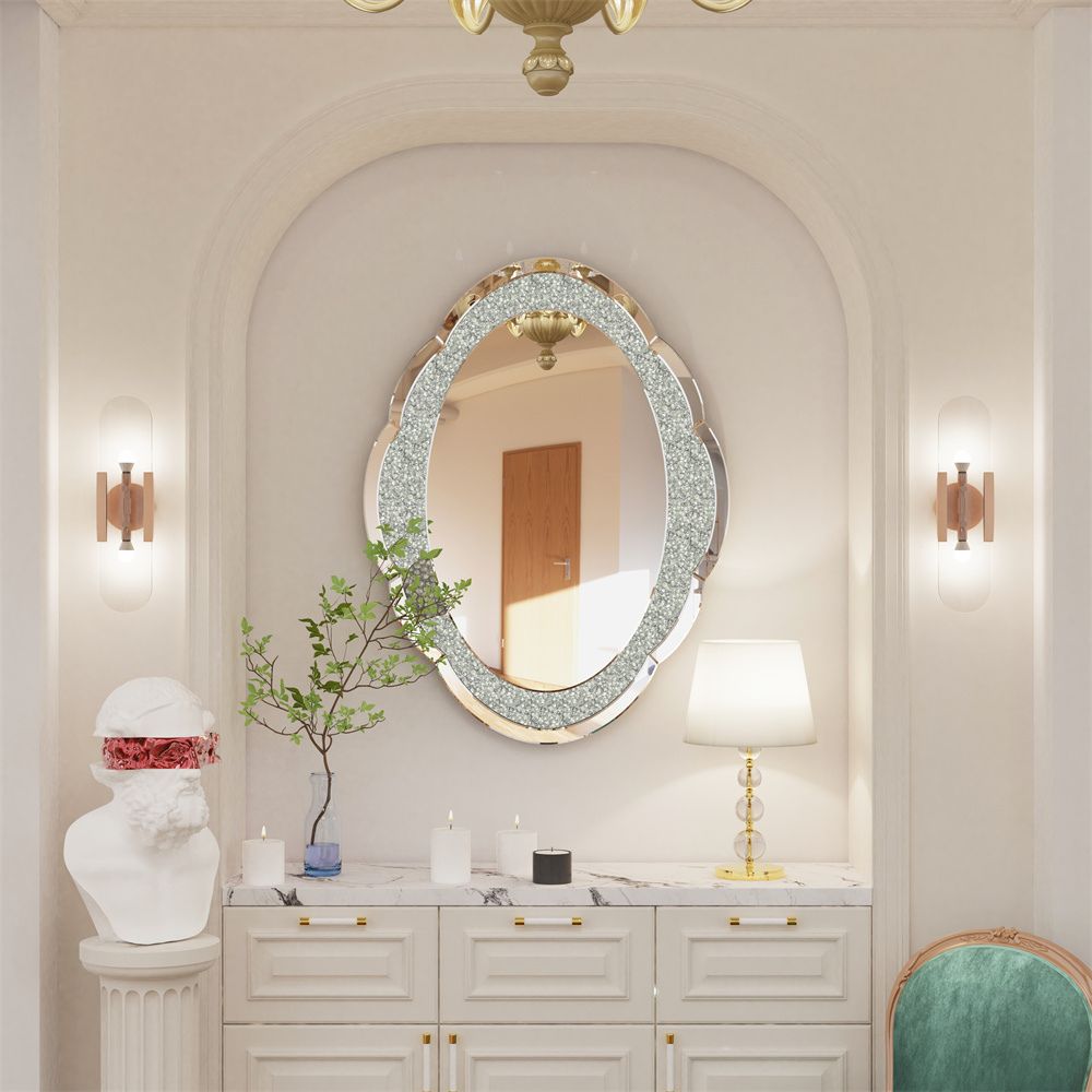 Cloud-shaped Accent Mirror with Crushed Diamonds