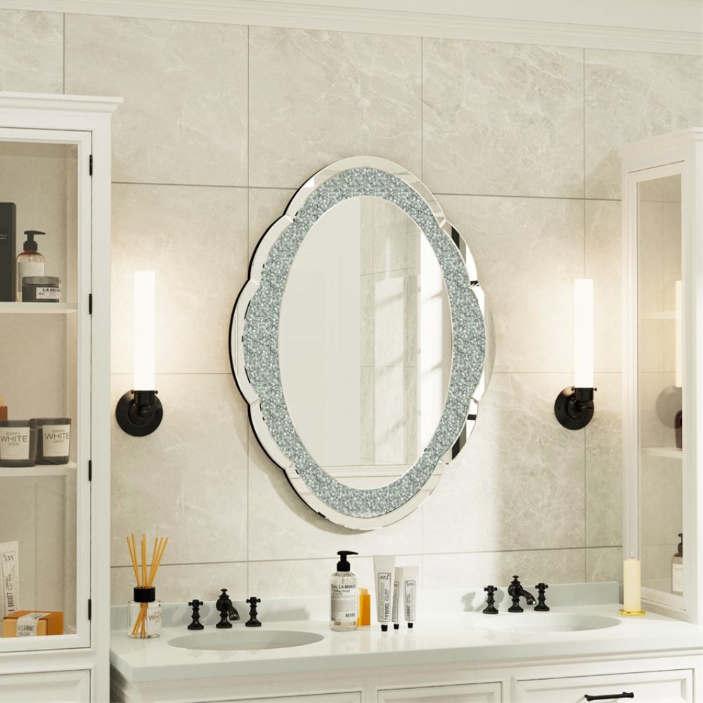 Cloud-shaped Accent Mirror with Crushed Diamonds