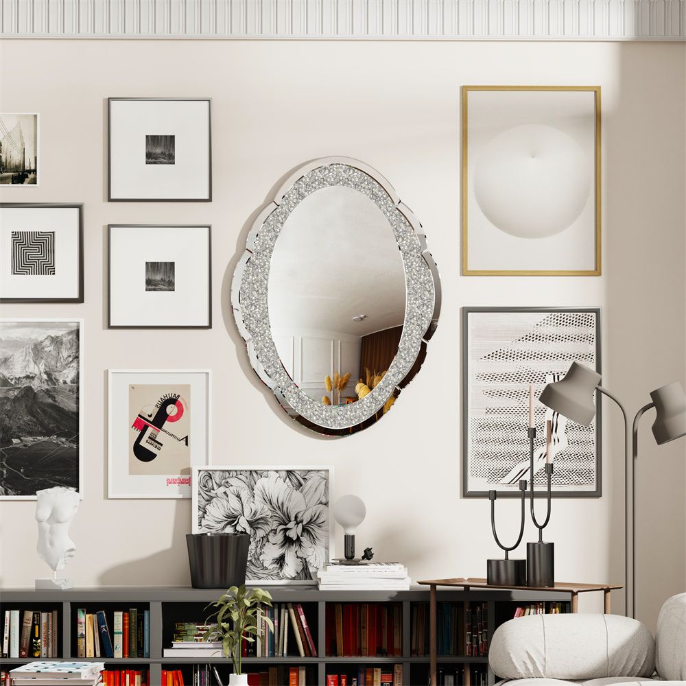 Cloud-shaped Accent Mirror with Crushed Diamonds