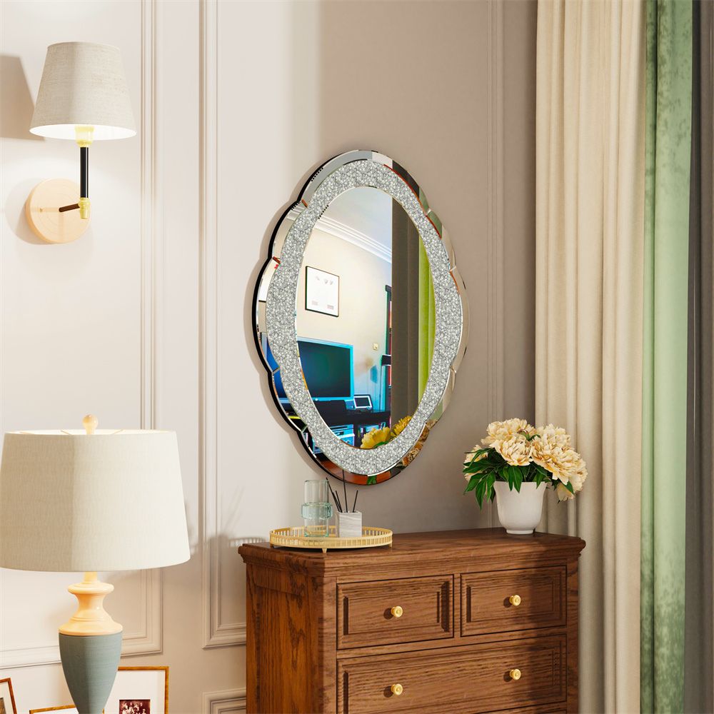 Cloud-shaped Accent Mirror with Crushed Diamonds