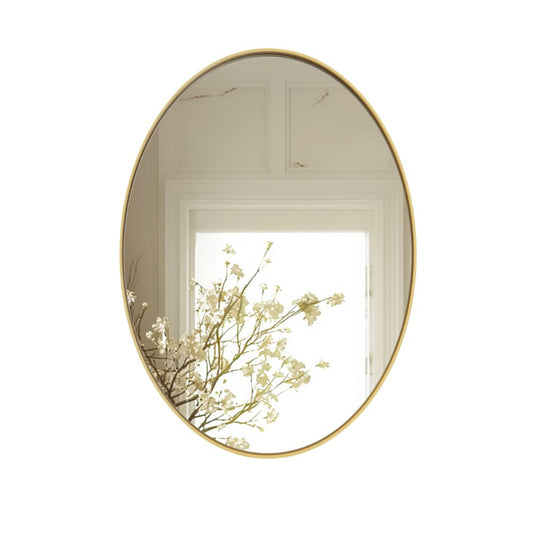 Brushed Gold Mirror with Metal Frame for Living Room