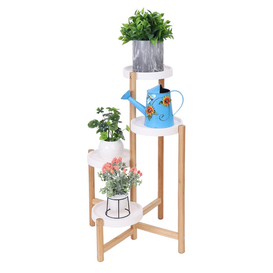 4 Tier Plant Shelf Stand Bamboo Plant Pot Holder Tall Flower Stand Rack
