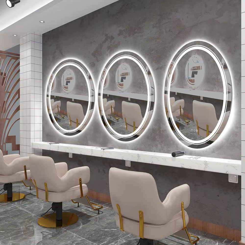 Frameless Oval Illuminated Bathroom Mirror