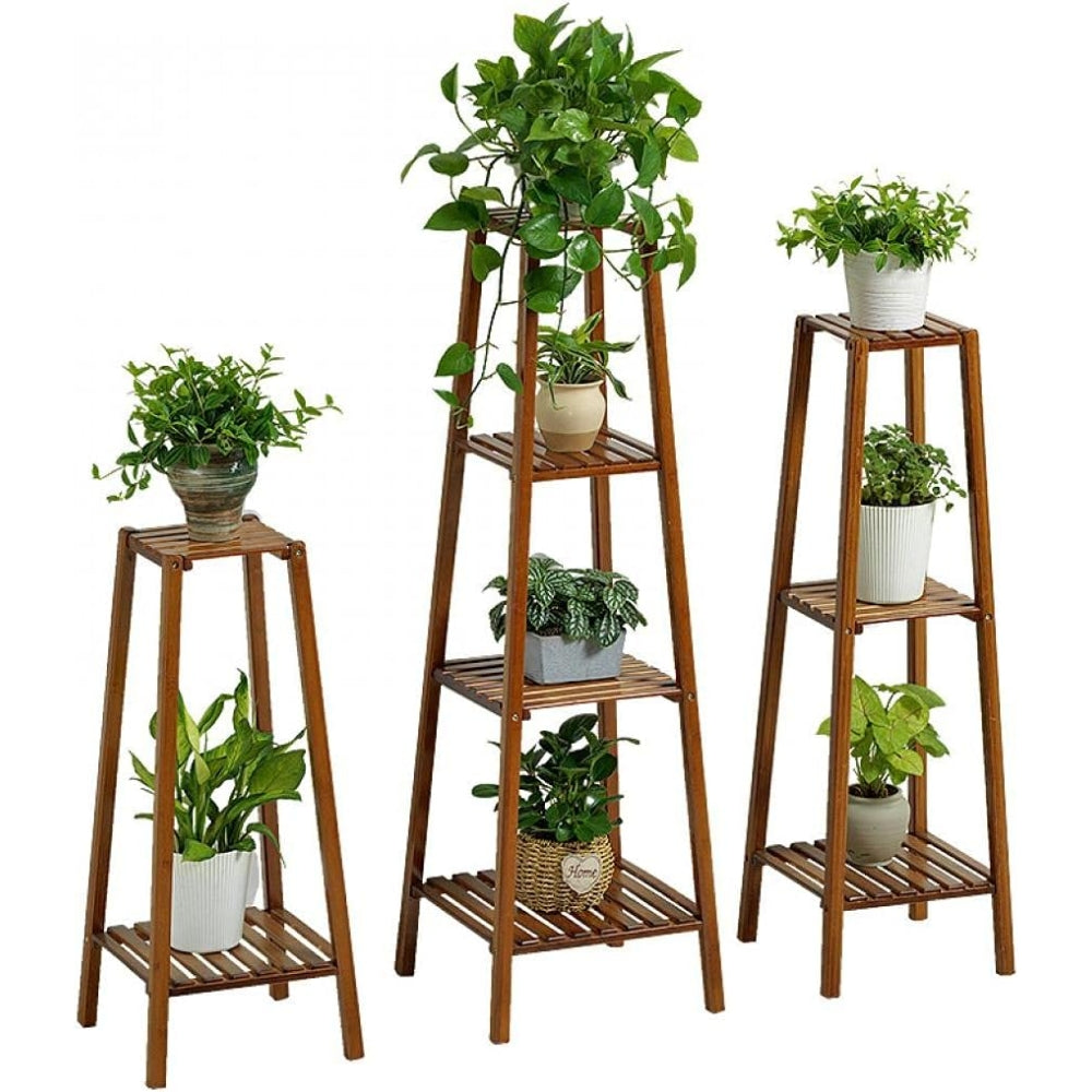Tall Plant Stand Bamboo Planter Flower Holder Display Rack Home Storage Shelf