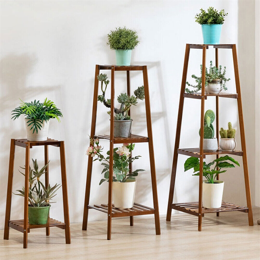 Tall Plant Stand Bamboo Planter Flower Holder Display Rack Home Storage Shelf