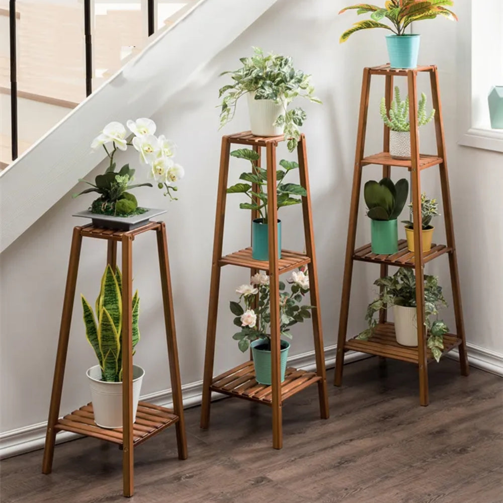 Tall Plant Stand Bamboo Planter Flower Holder Display Rack Home Storage Shelf
