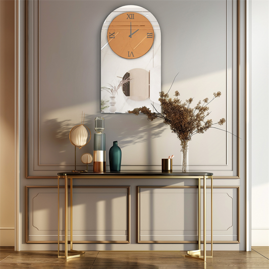 Modern Silver Mirror Wall Clock