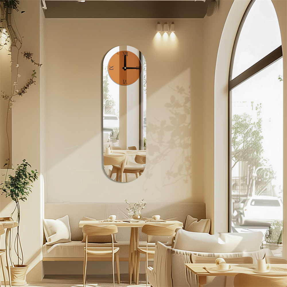 Modern Silver Mirror Wall Clock
