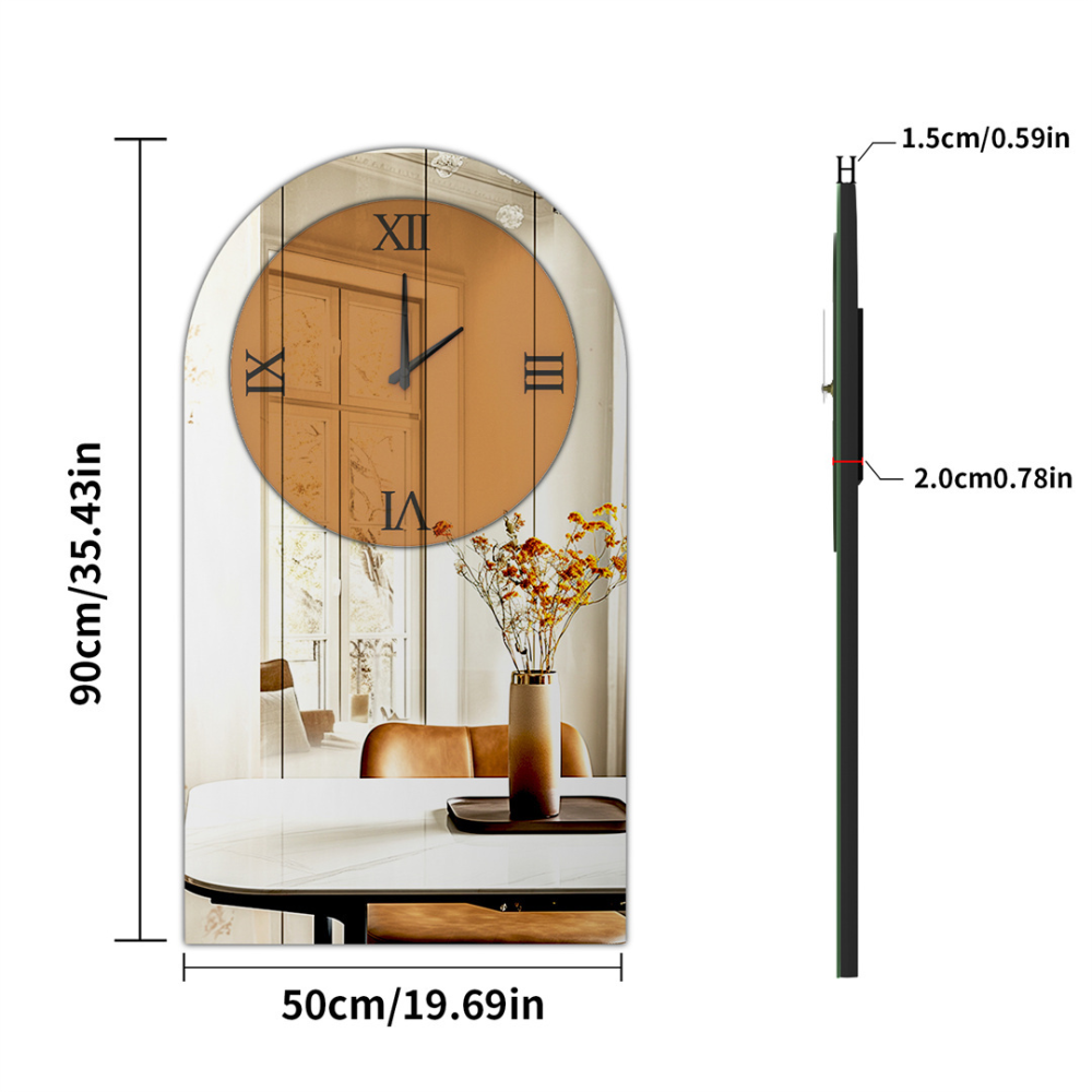 Modern Silver Mirror Wall Clock